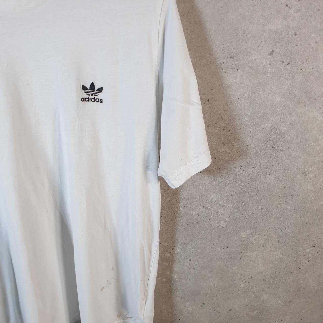 Vintage Adidas Trefoil Retro T Shirt Men’s Large White Logo Athletic