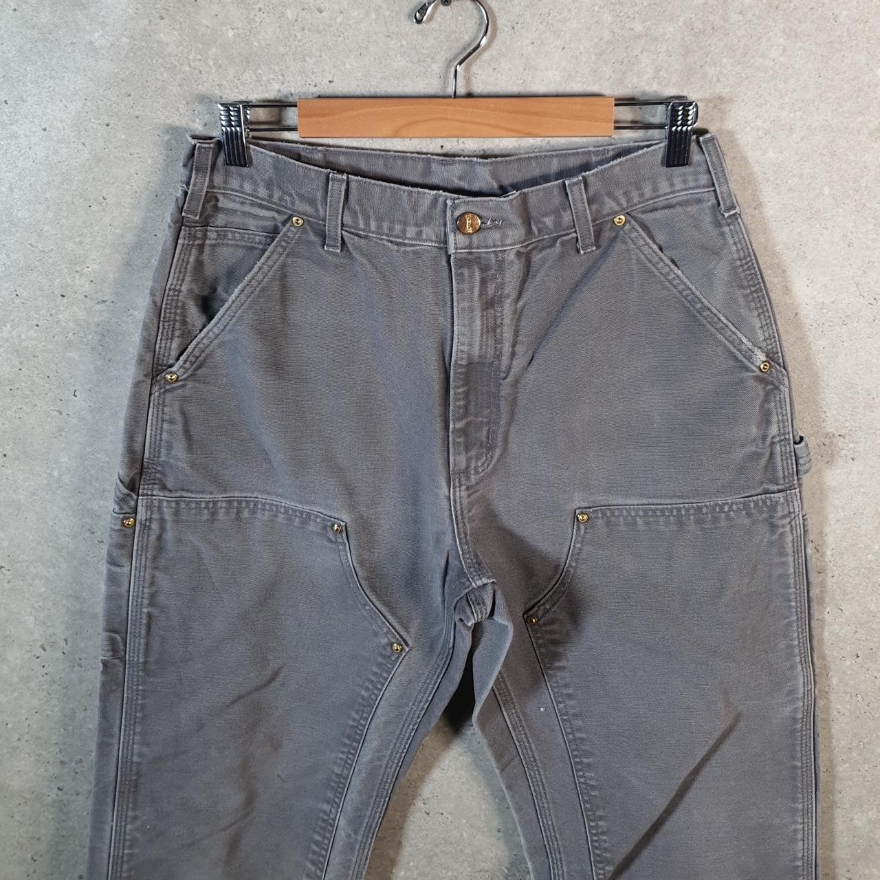 Vintage Carhartt Carpenter Double Knee USA Trousers Mens W33 L32 Grey Loose Original