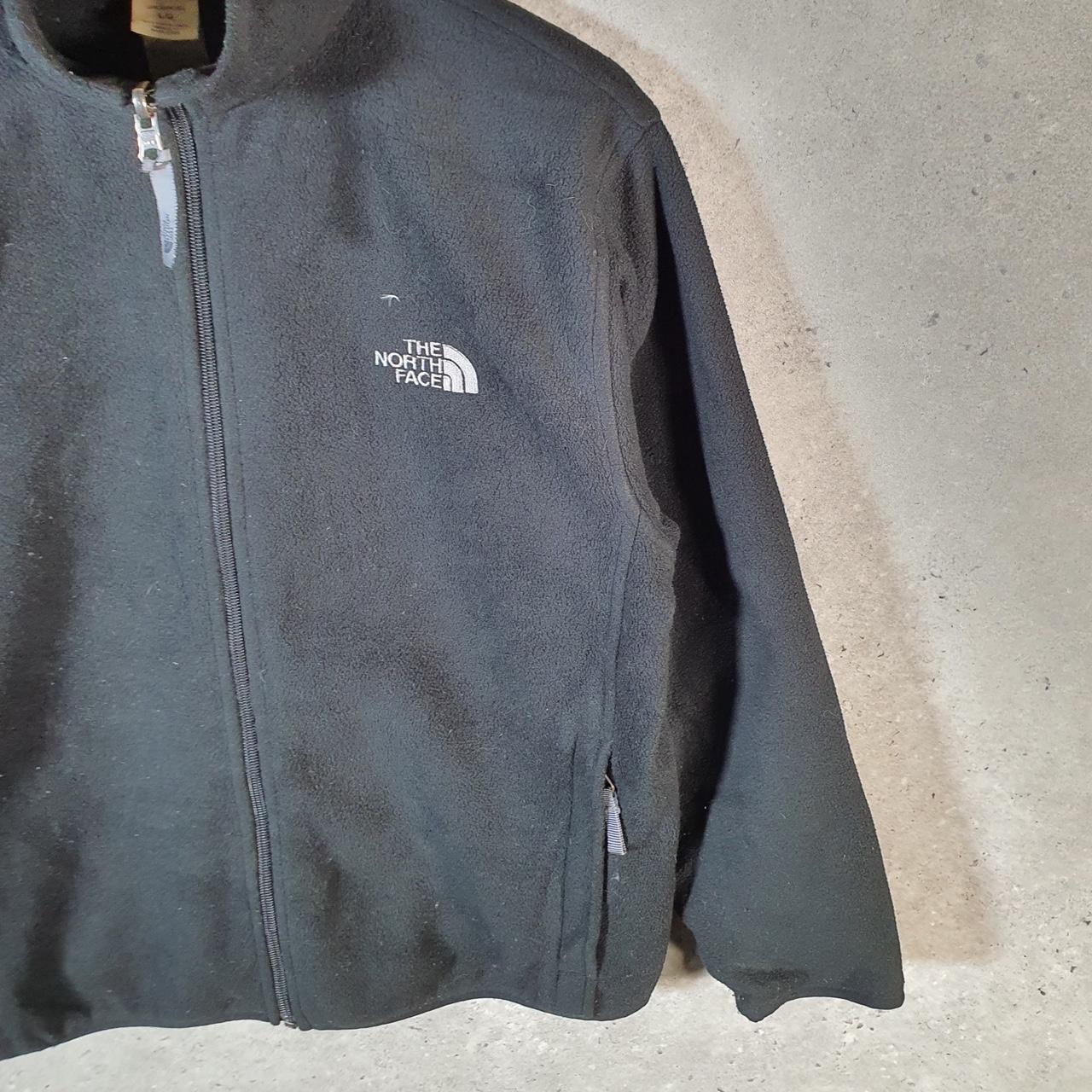Vintage The North Face TNF Teddy Fleece Sweatshirt  Girls Large Black Full Zip Logo