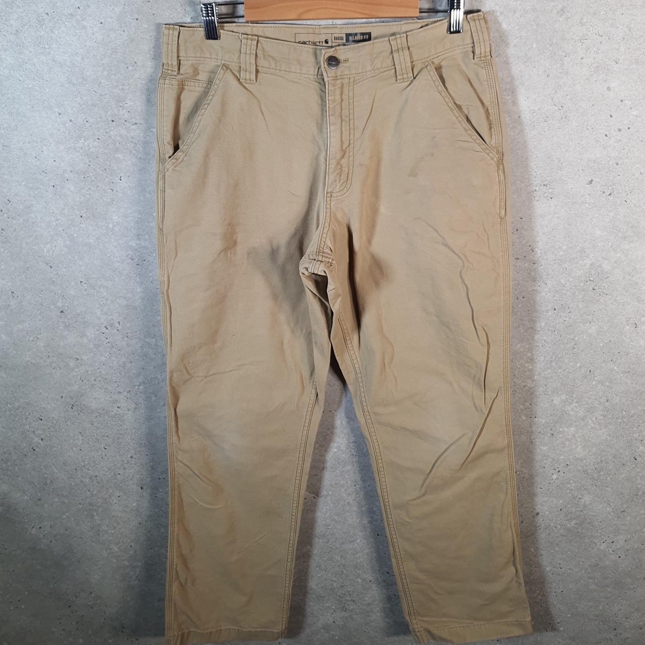 Vintage Carhartt Carpenter Trousers Mens W34 L32 Brown Relaxed Fit Workwear