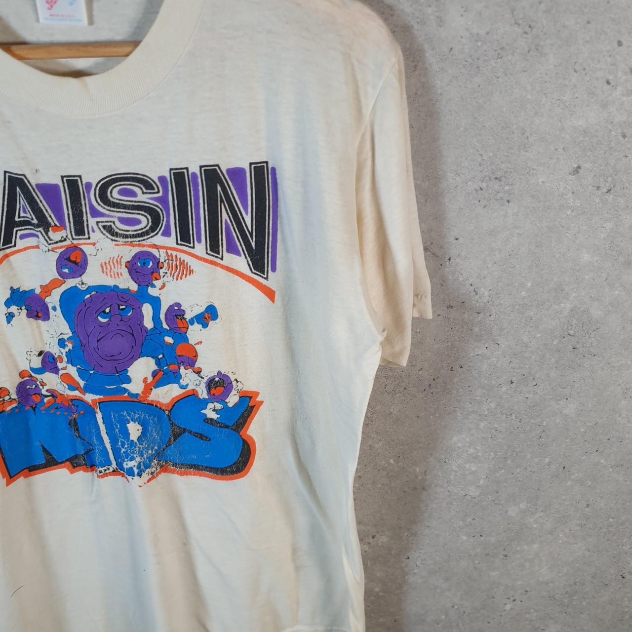 Vintage Jerzees Raisin Kids 90s USA Single Stitch T Shirt Men’s Large White