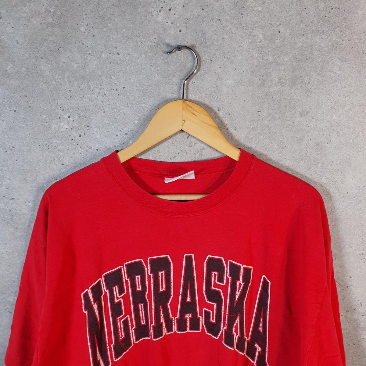 Vintage Dodger Nebraska Single Stitch USA 90s T Shirt Men’s XL Red Big Fish Vintage