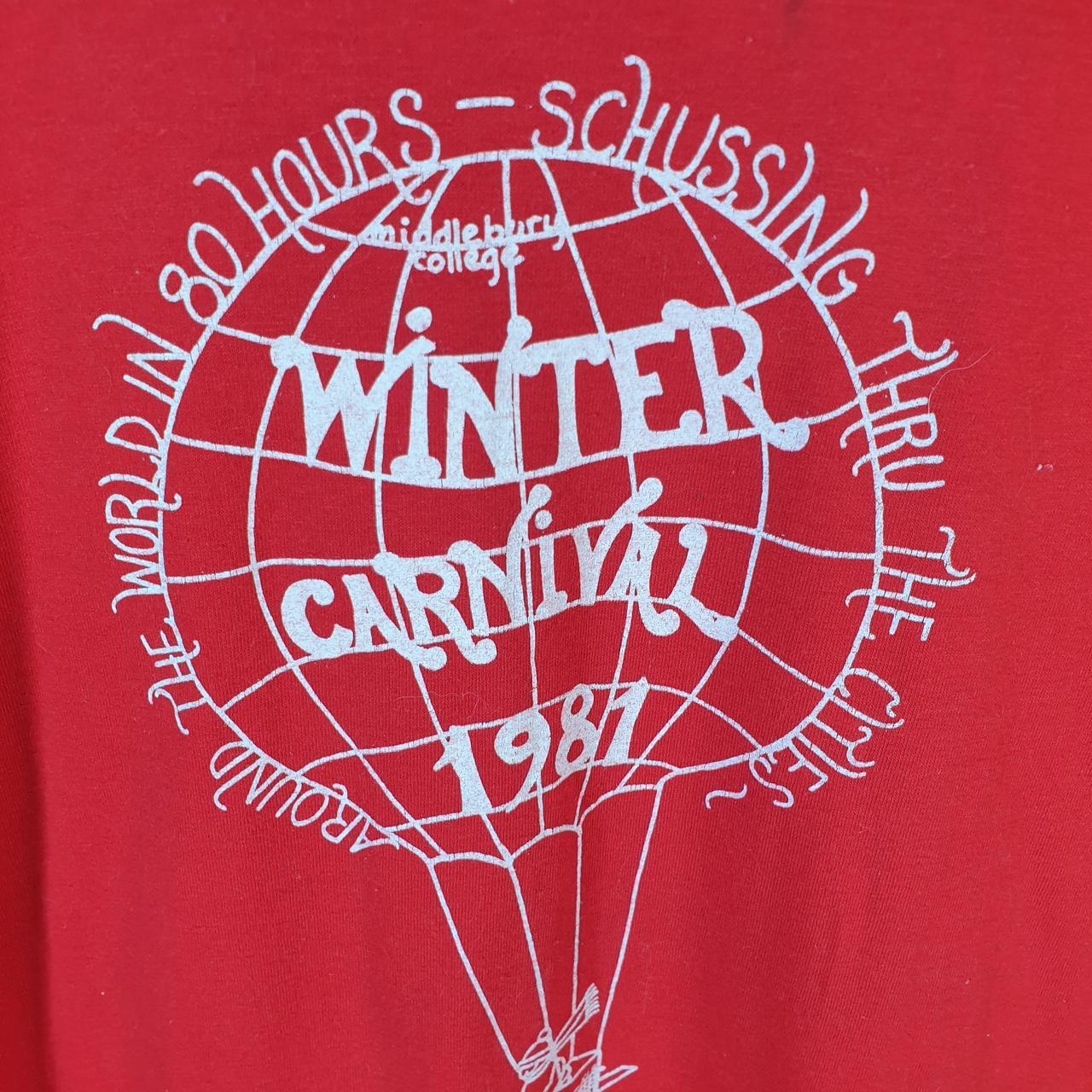 Vintage Sportswear 1981 Winter Carnival USA Single Stitch T Shirt Men’s Large Red