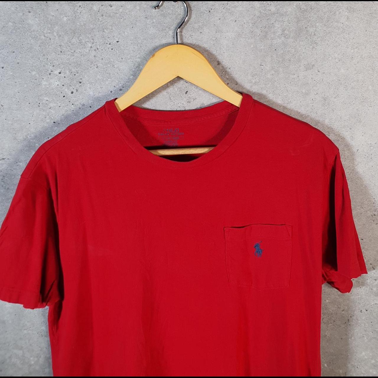 Vintage Ralph Lauren Polo T Shirt Men’s Small Red Embroidered Classic Fit Pony C9133