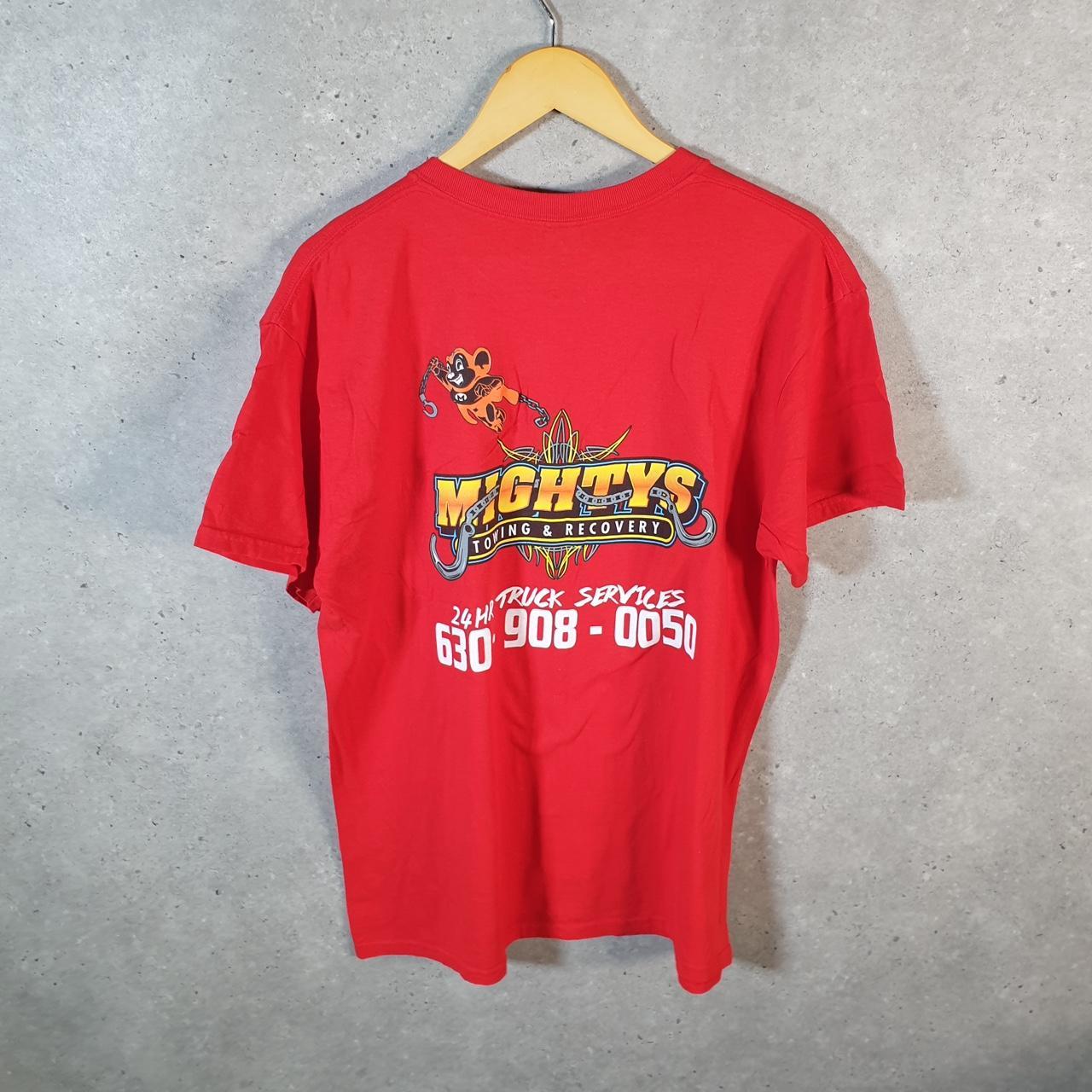 Gildan Mightys Towing And Recovery T Shirt Mens Large Red USA
