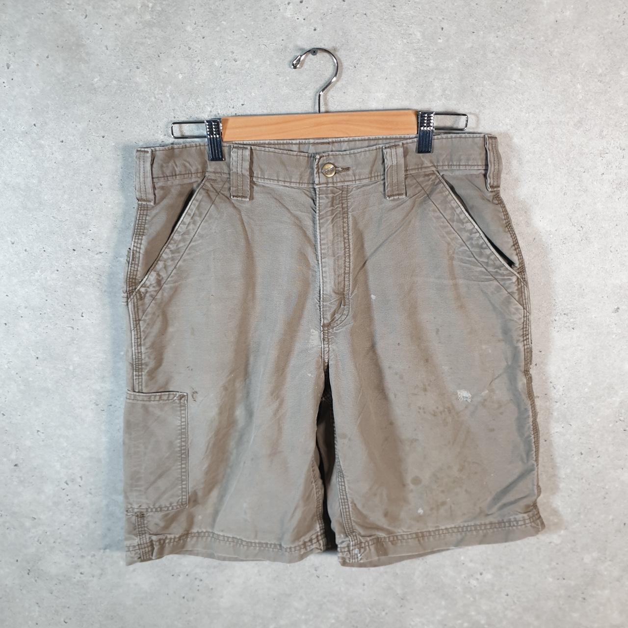 Vintage Carhartt Baggy Carpenter Shorts Jorts Cargo Men’s W34 Brown Relaxed Fit Workwear