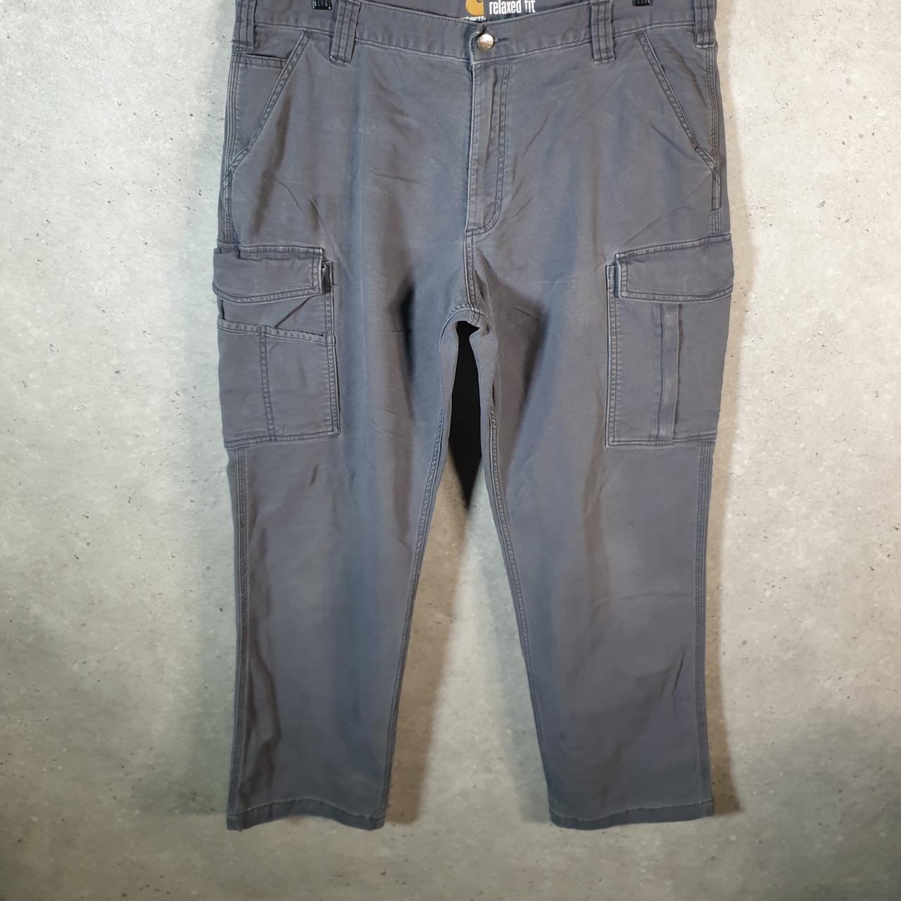 Vintage Carhartt Carpenter Trousers Mens W38 L32 Grey Relaxed Fit Workwear