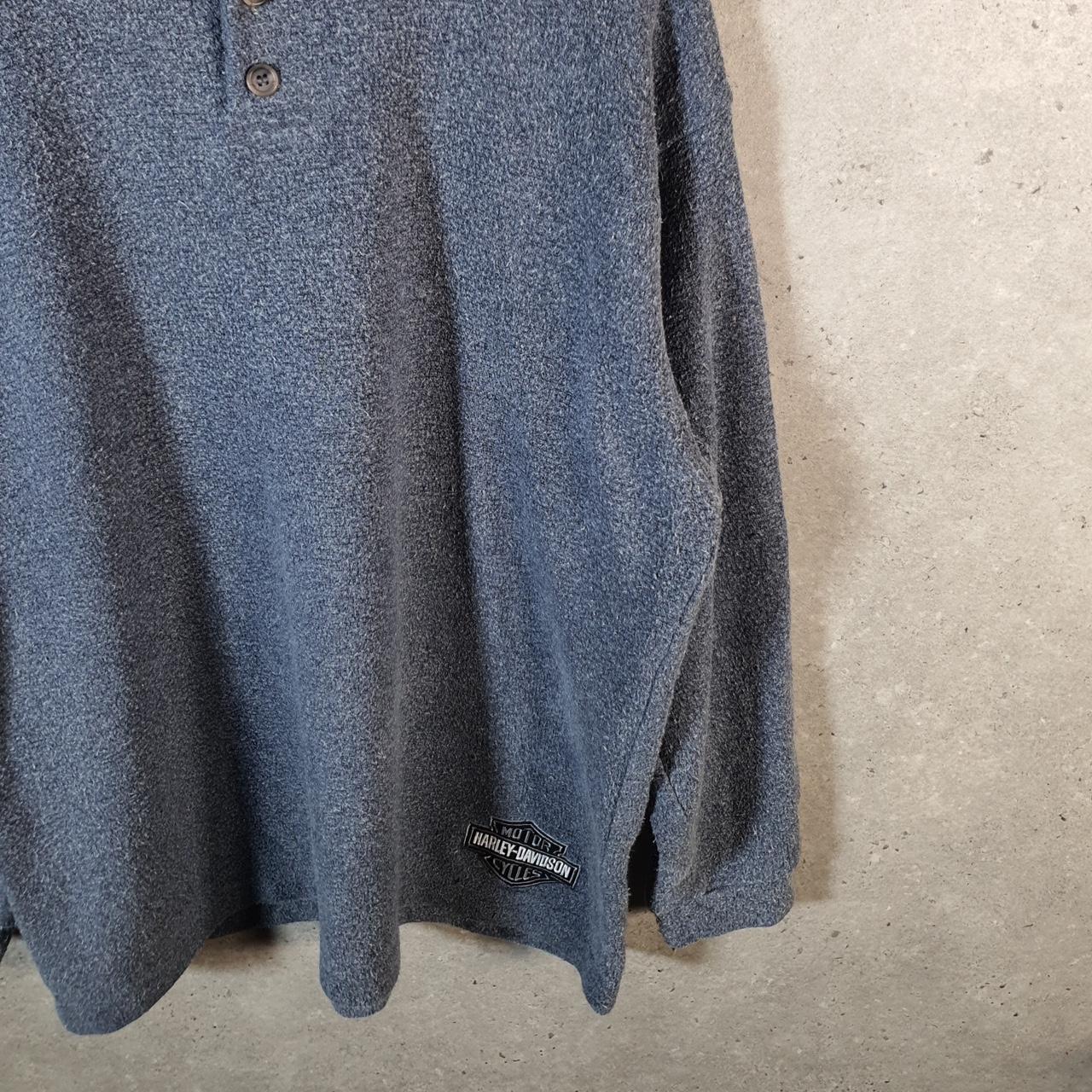 Vintage Harley Davidson 1/4 Button Sweatshirt Mens XL Grey Pullover USA