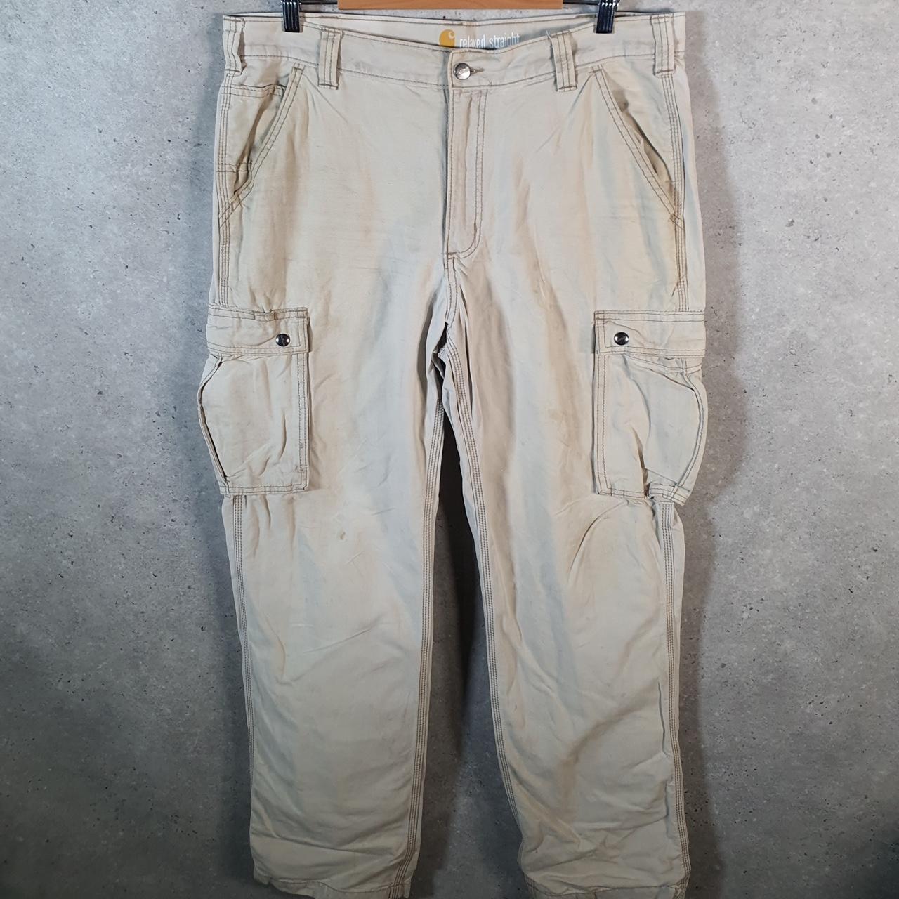 Vintage Carhartt Carpenter Trousers Mens W36 L36 Brown Relaxed Fit Workwear