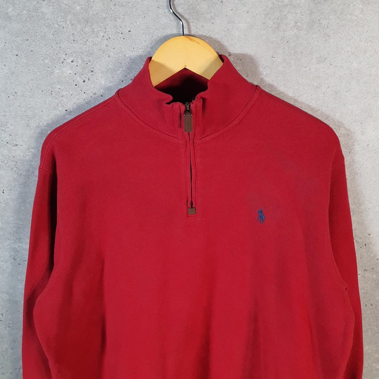 Vintage Ralph Lauren Polo 1/4 Zip Sweatshirt Men’s Medium Red Pullover Pony C8839
