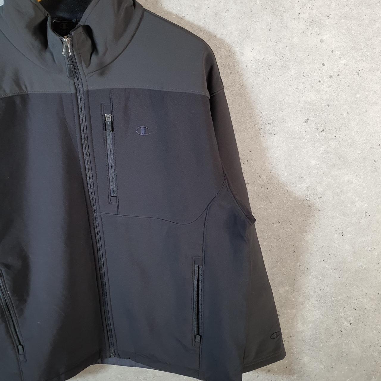 Vintage Champion Full Zip Fleece Sweatshirt Mens Large Black Embroidered Logo