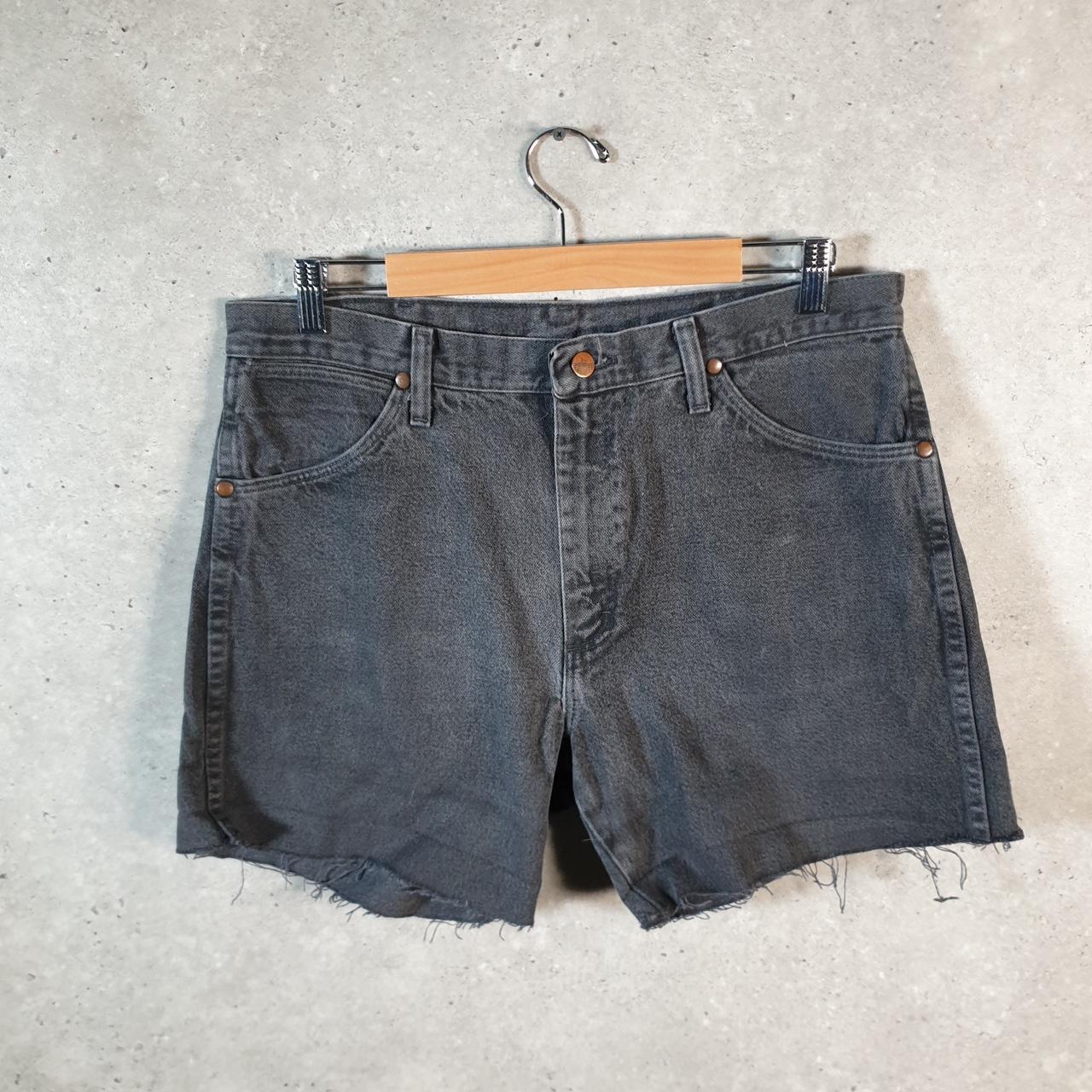 Vintage Wrangler Cut Off Denim Shorts Jorts Cargo Men’s W34 Grey Baggy Cotton