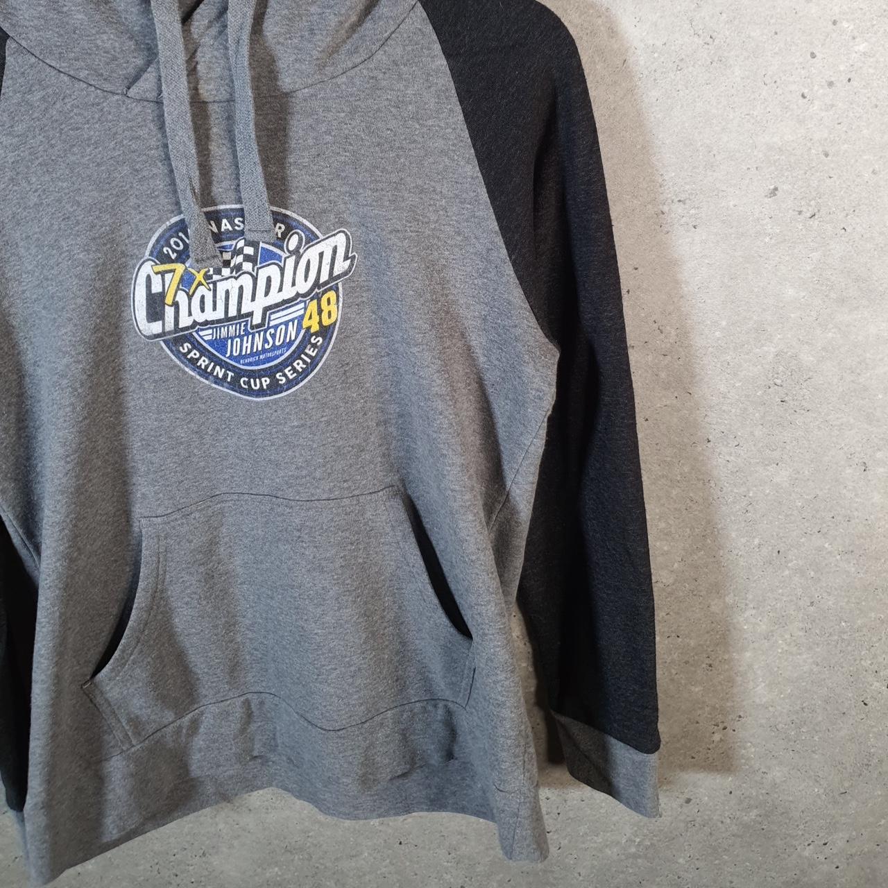 Vintage Fanatics Nascar 2016 Jimmie Johnson Hoodie Mens Large Grey Pullover USA
