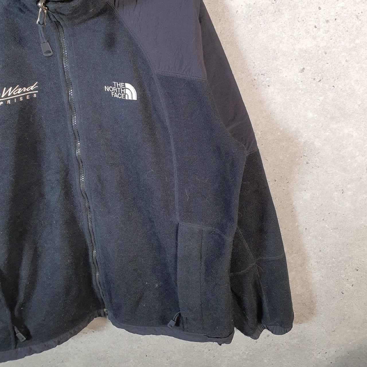 Vintage The North Face TNF Fleece Sweatshirt Mens Full Zip Medium Black Full Zip Logo