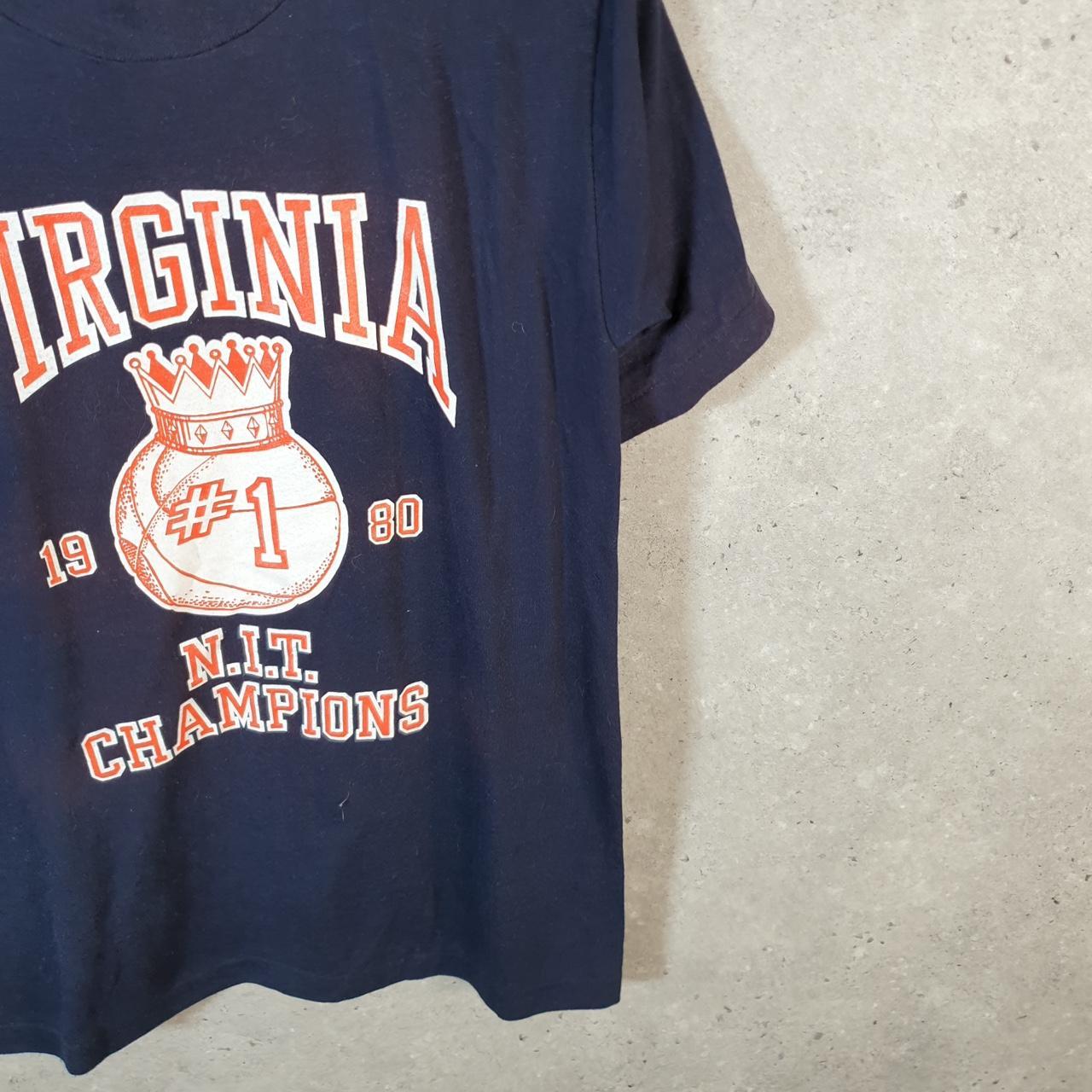 Vintage Velva Sheen Virginia Cavaliers 1980 USA Single Stitch T Shirt Men’s Medium Navy Blue