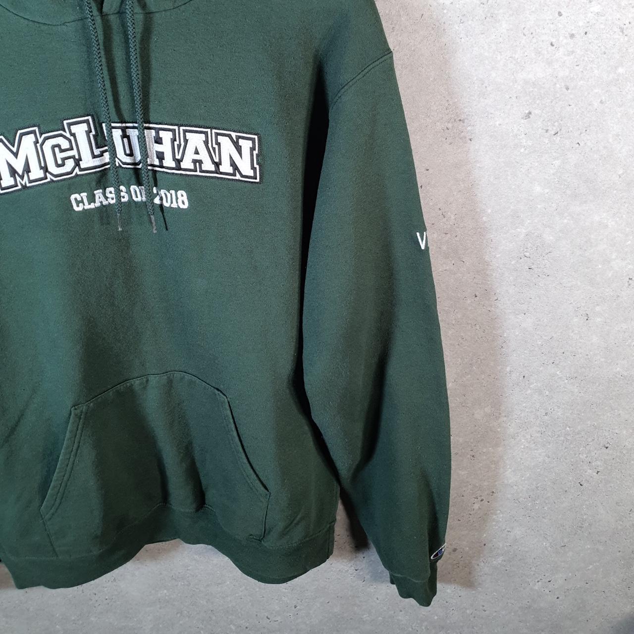 Vintage Champion Hoodie Men’s Medium Green Pro Sport Pullover McLuhan Class 2018