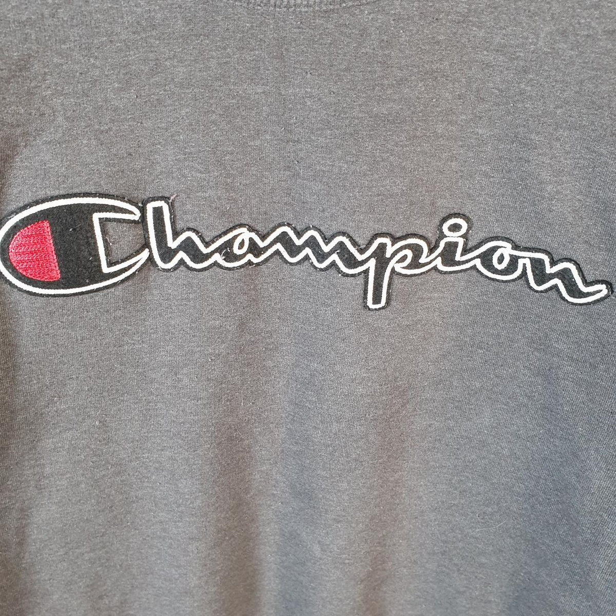 Vintage Champion Sweatshirt Men’s Small Grey USA Pullover Spellout Logo