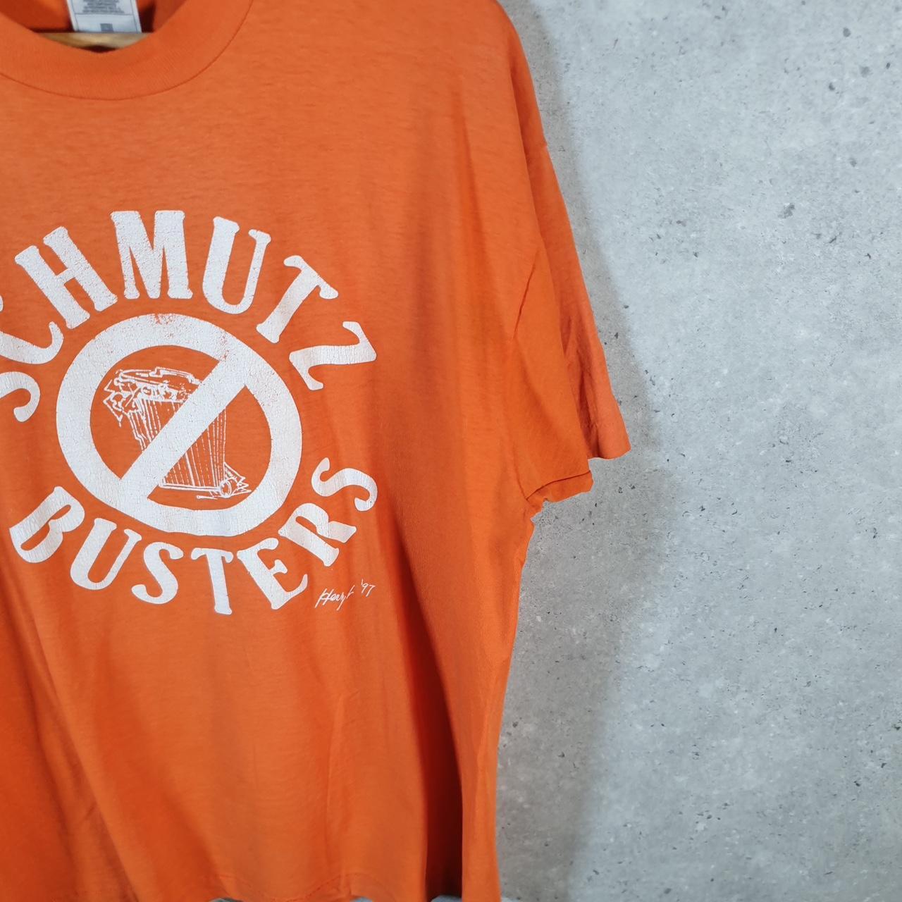 Vintage Fruit of the Loom Dream Schmutz Busters 1997 Single Stitch T Shirt Men’s Large Orange