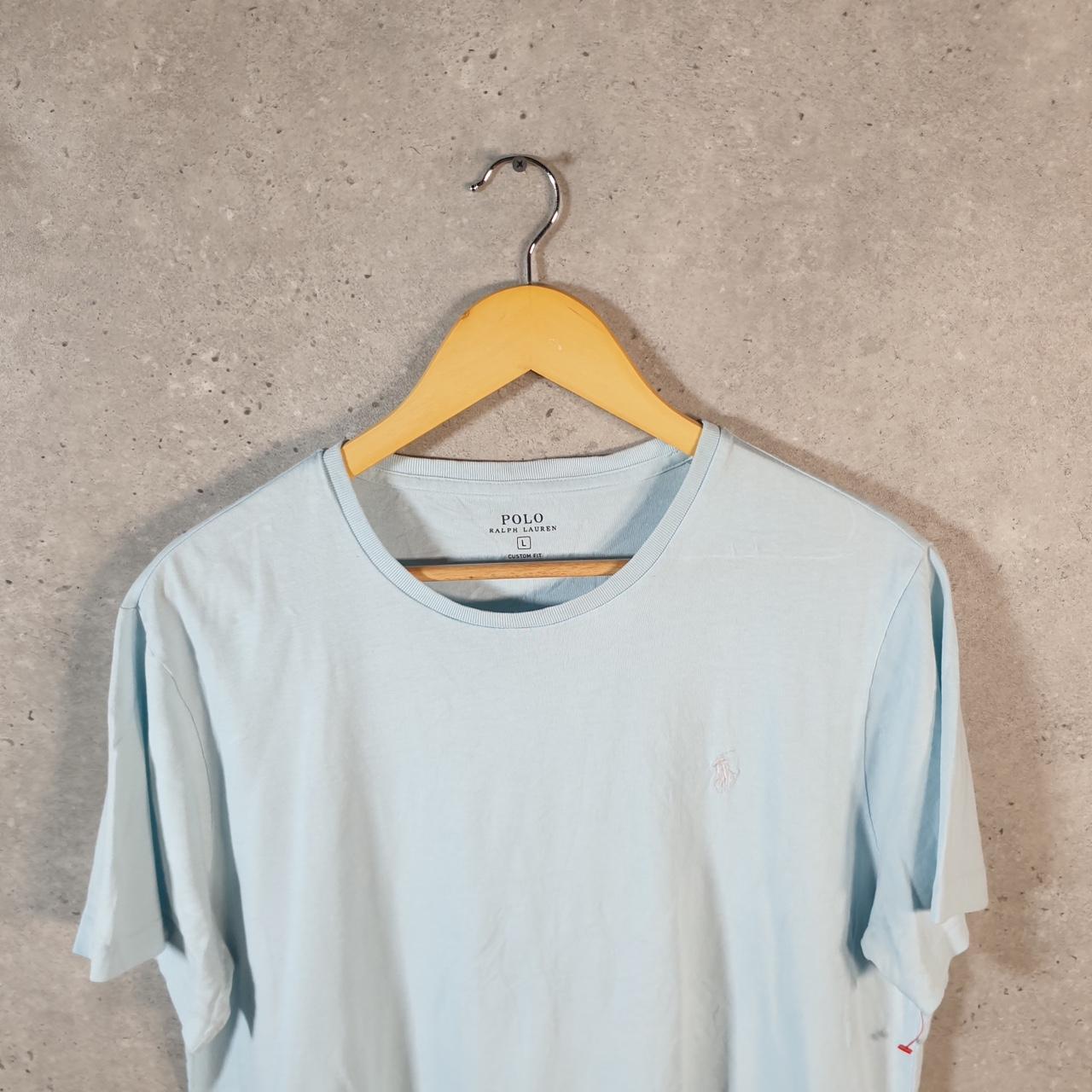 Vintage Ralph Lauren Polo T Shirt Men’s Large Blue Embroidered Custom Fit Pony C9049