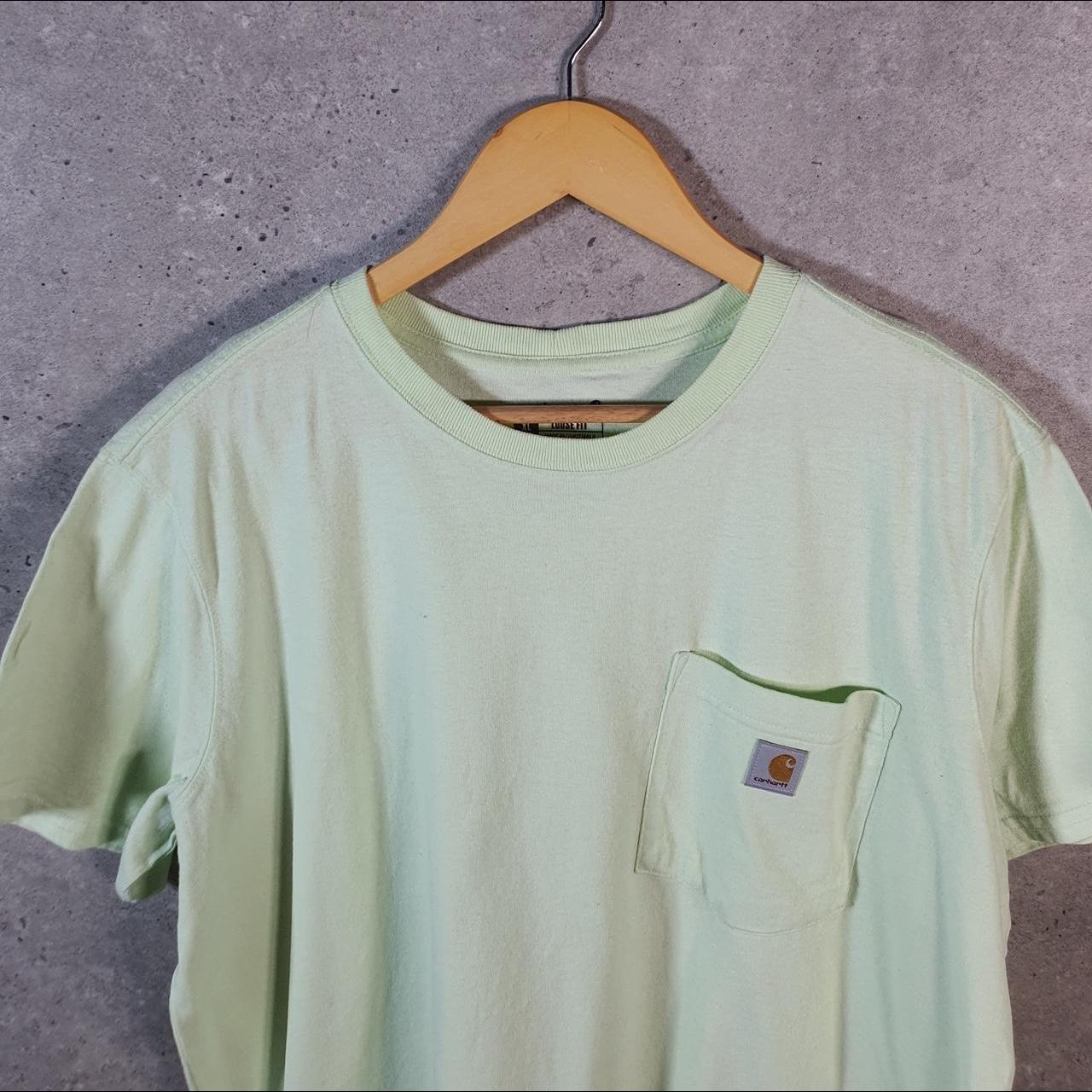 Vintage Carhartt Pocket T Shirt Womens XL Green Workwear Chore Utility Loose Fit C9278