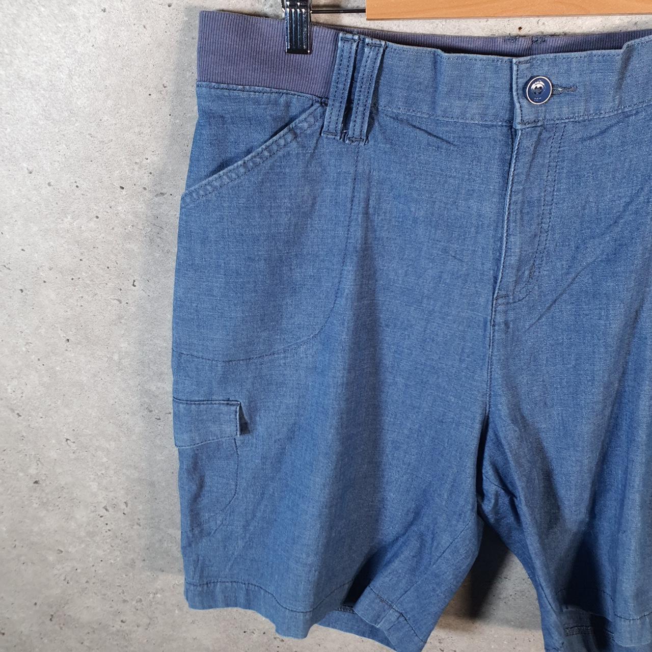 Vintage Lee Baggy Shorts Jorts Cargo Womens W36 Blue Relaxed Cargo