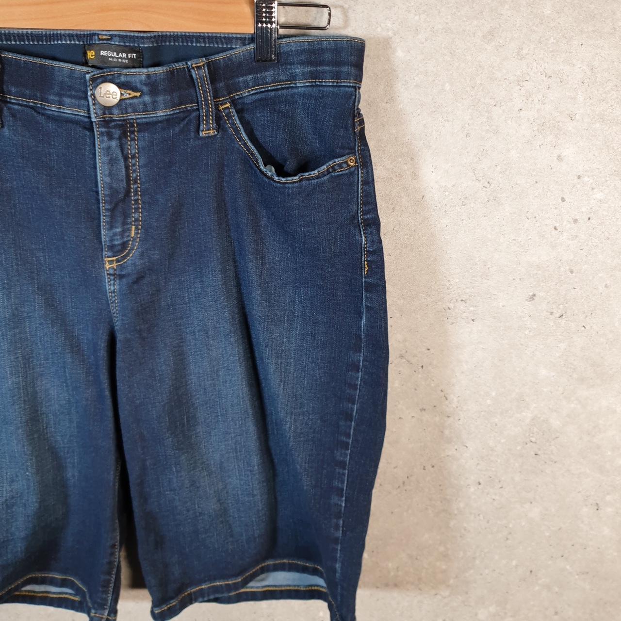 Vintage Lee Baggy Shorts Jorts Cargo Womens W32 Blue Relaxed Denim