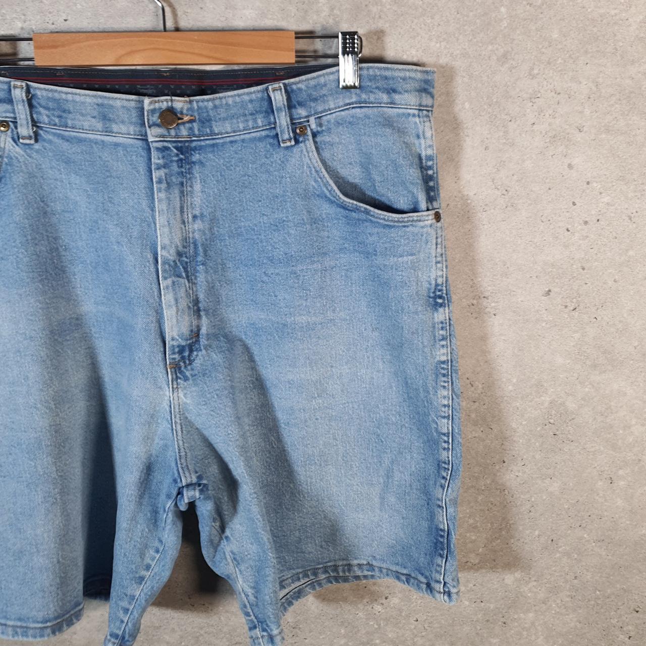 Vintage Wrangler Denim Shorts Jorts Cargo Men’s W40 Relaxed Blue Baggy Cotton