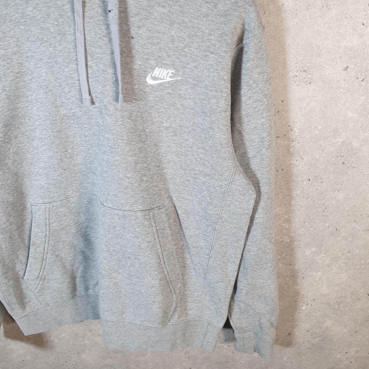Vintage Nike Club Embroidered Hoodie Men’s Small Grey Swoosh Y2K Pullover Logo
