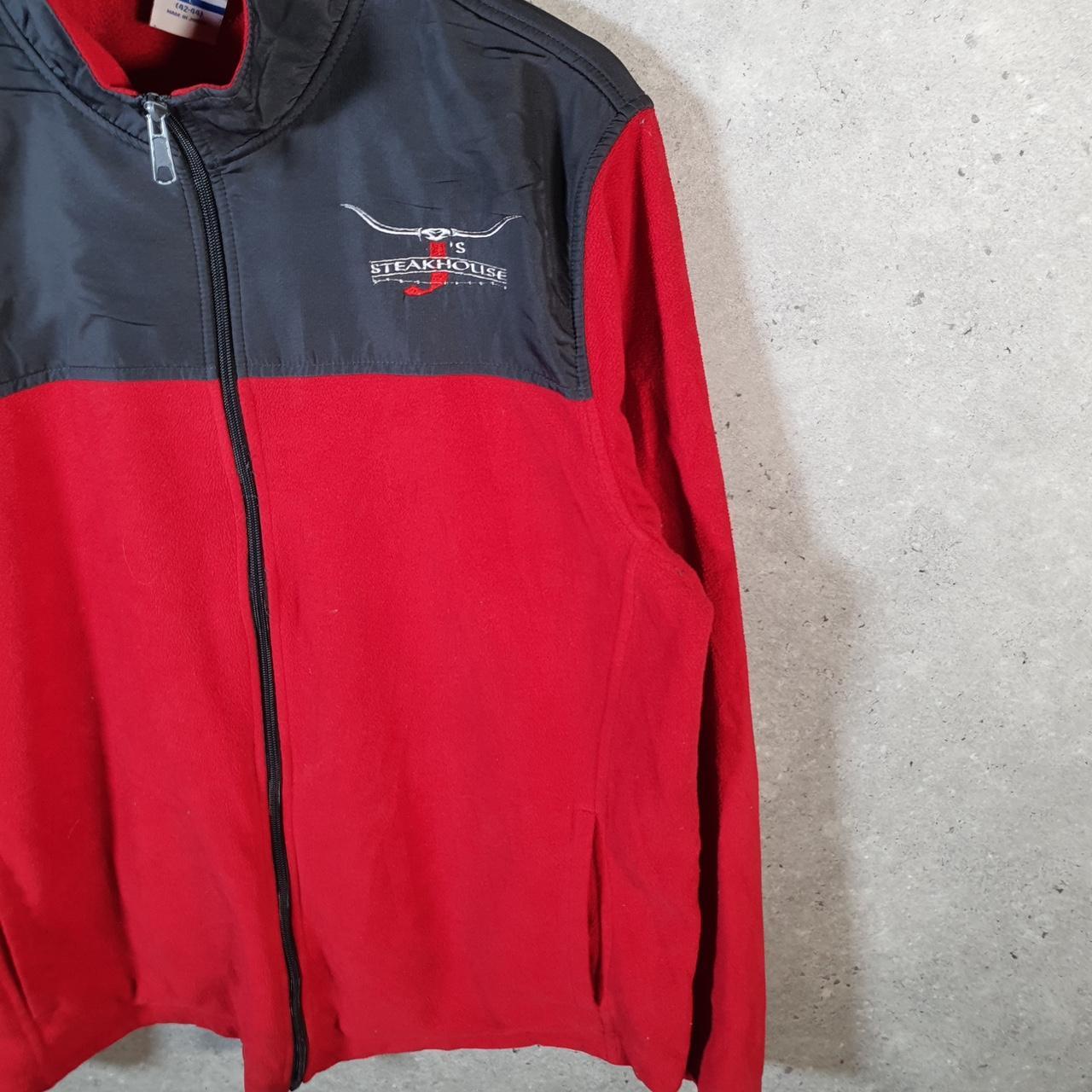 Vintage Starter Full Zip Fleece Sweatshirt Mens Large Red Logo Winter