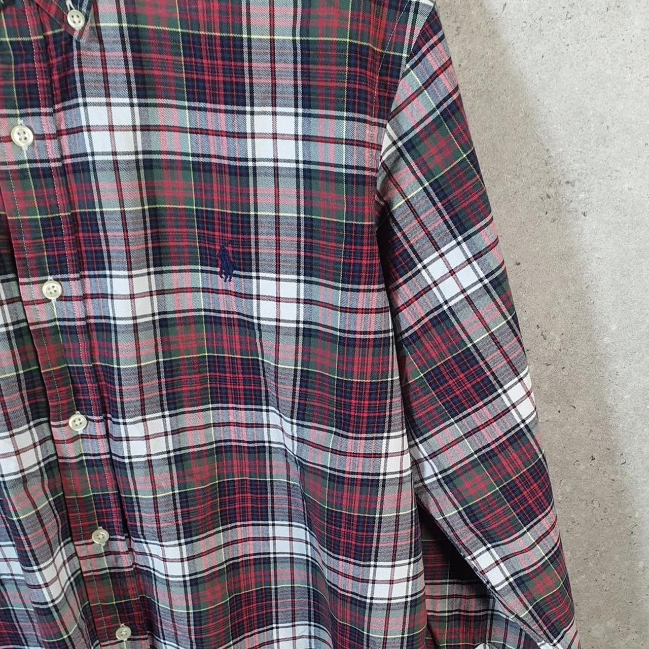 Vintage Ralph Lauren Button Down Shirt Men’s Large Checkered Red Classic Fit Pony