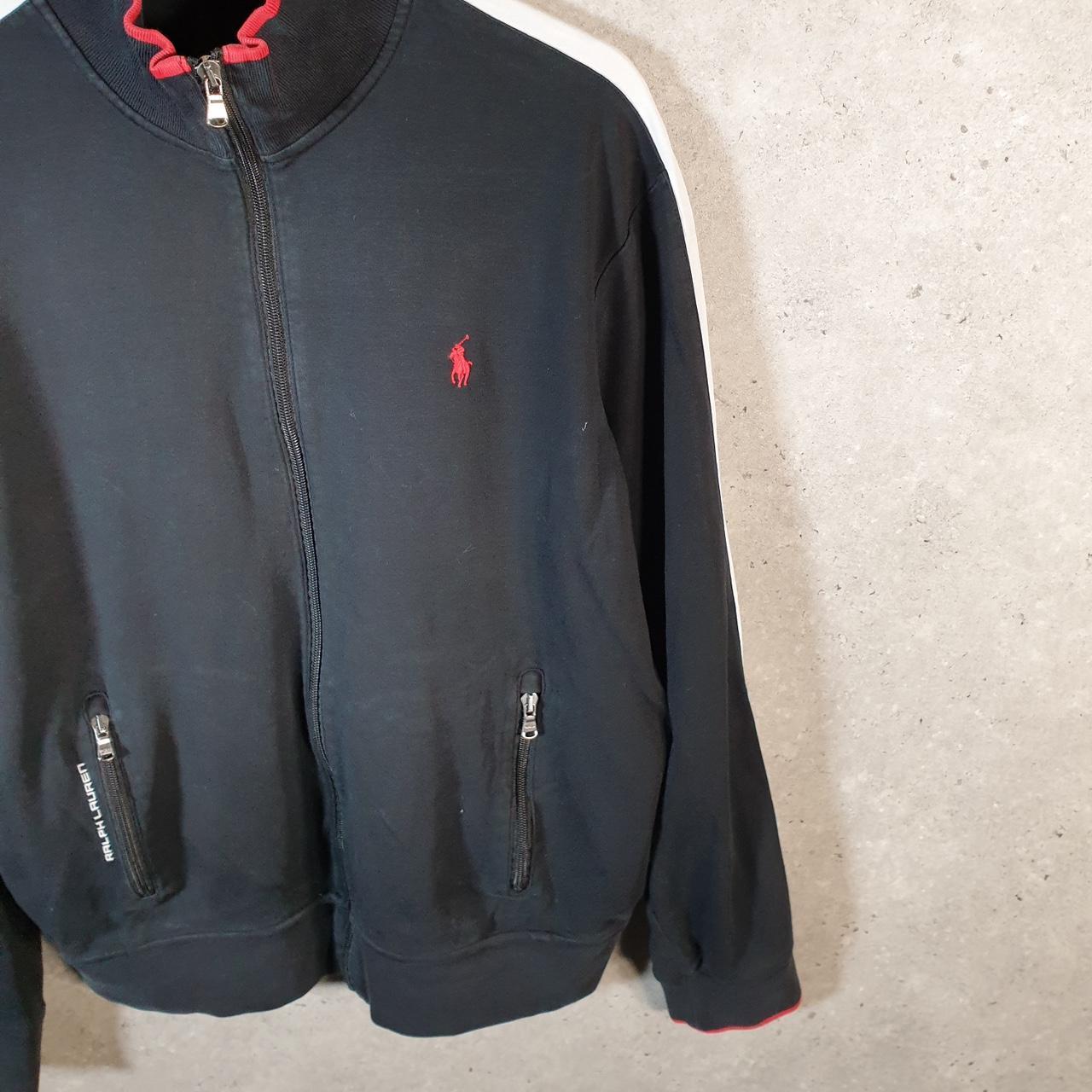 Vintage Ralph Lauren Polo Sweatshirt Men’s Large Black Full Zip Cotton Pullover Pony