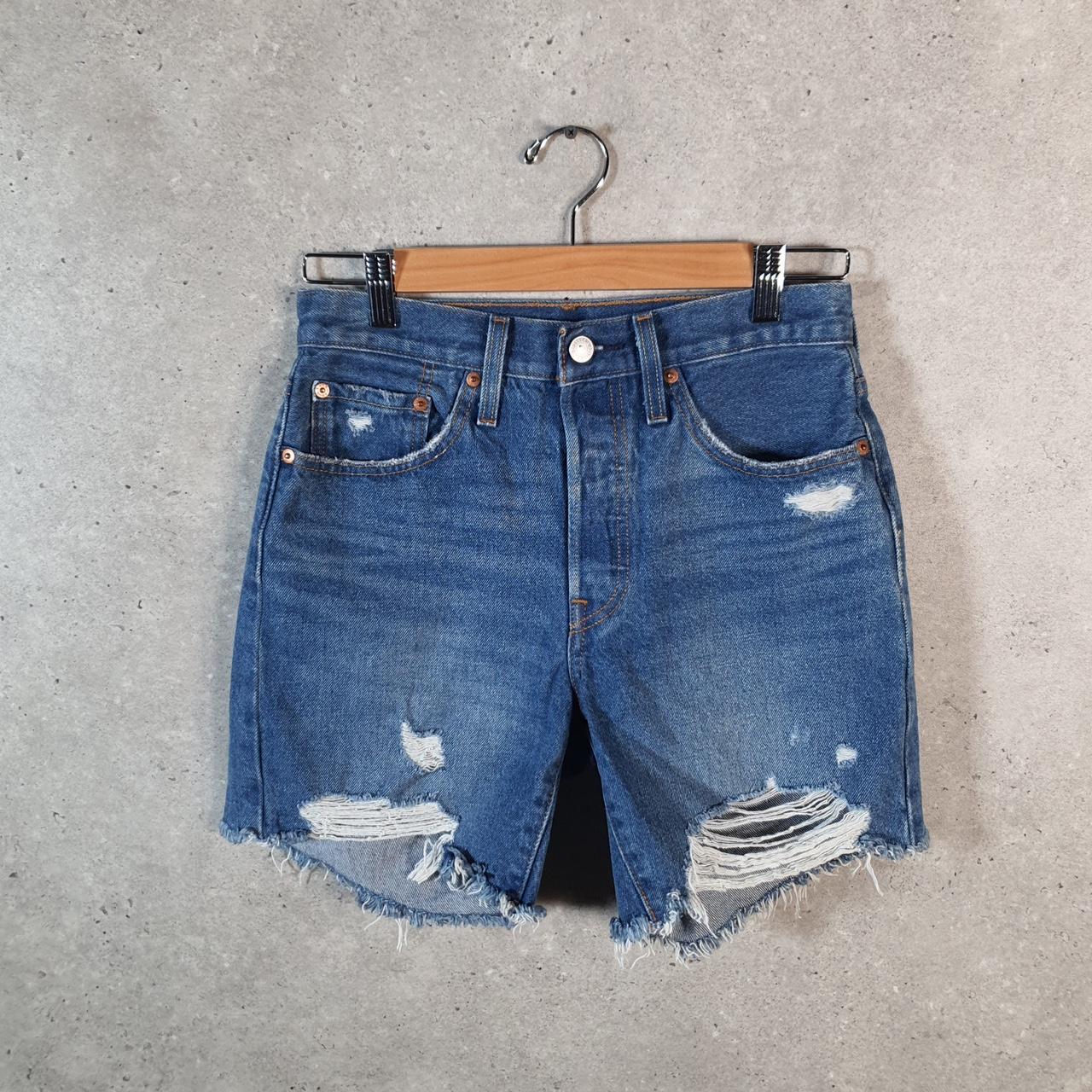 Vintage Levi’s 501 Low Rise Baggy Shorts Jorts Cargo Womens W26 Blue Relaxed Denim A4031