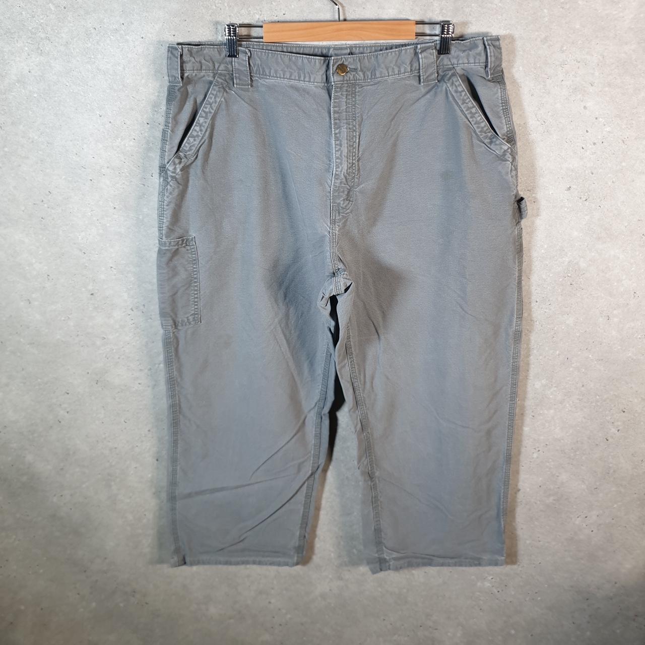 Vintage Carhartt Carpenter Trousers Mens W40 L26 Grey Dungaree Fit Workwear
