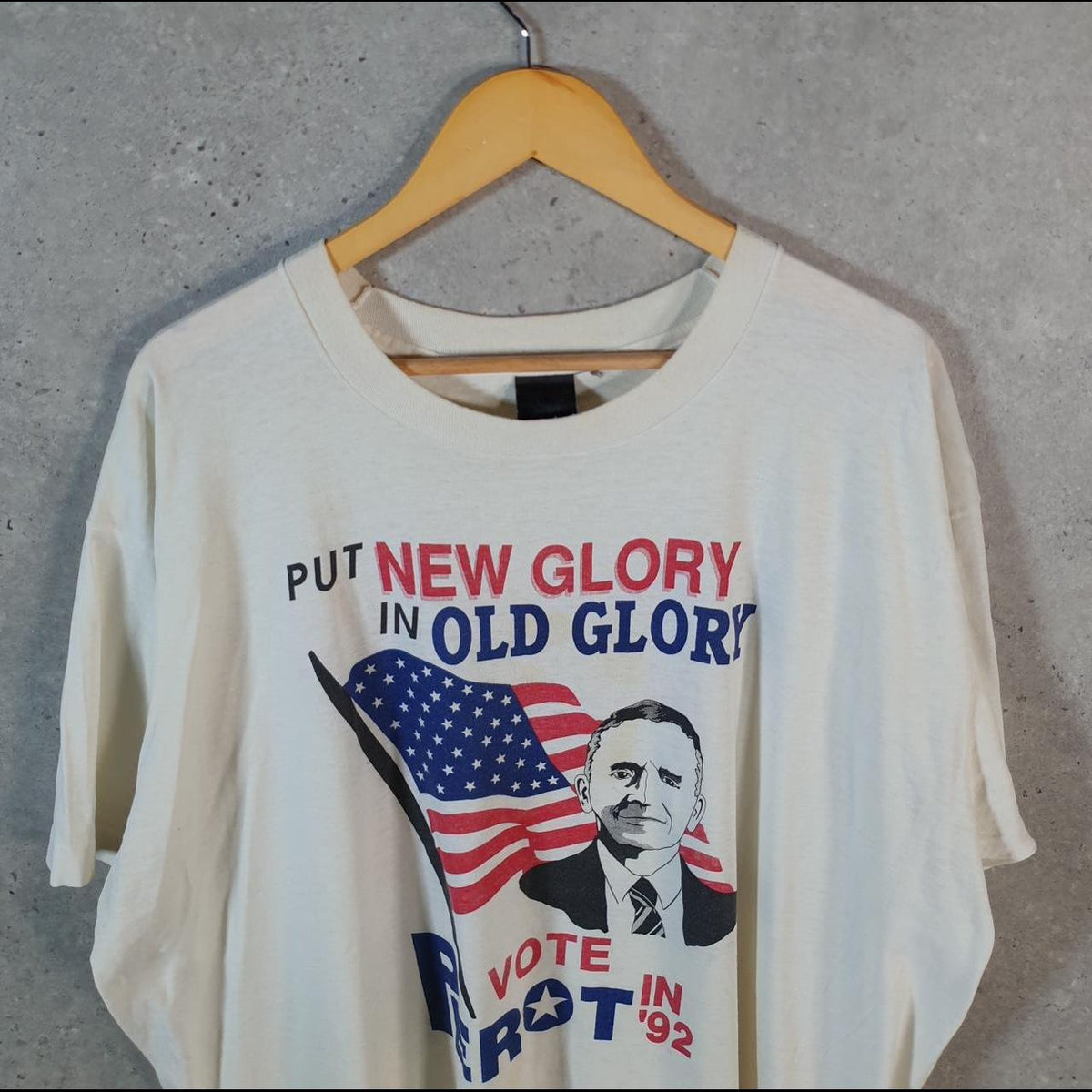 Vintage Ross Perot 1992 President USA Single Stitch T Shirt Men’s XL White C8808