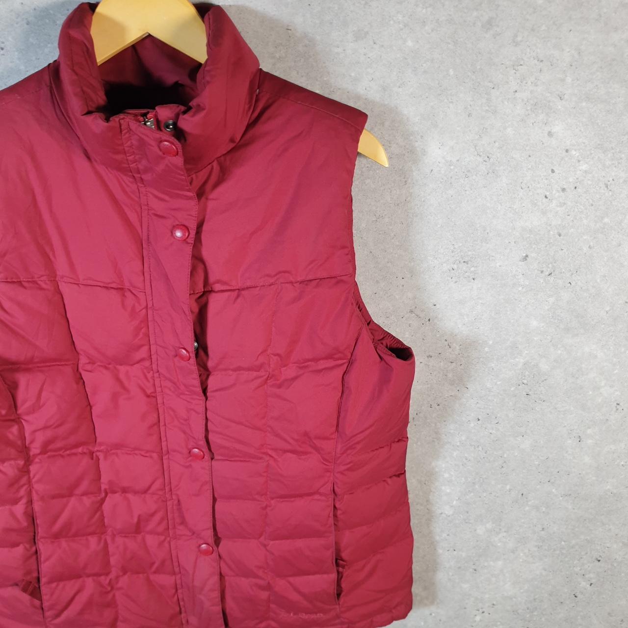 Vintage L.L. Bean Gilet Downtex Puffer Jacket Womens Medium Red Waterproof Shell