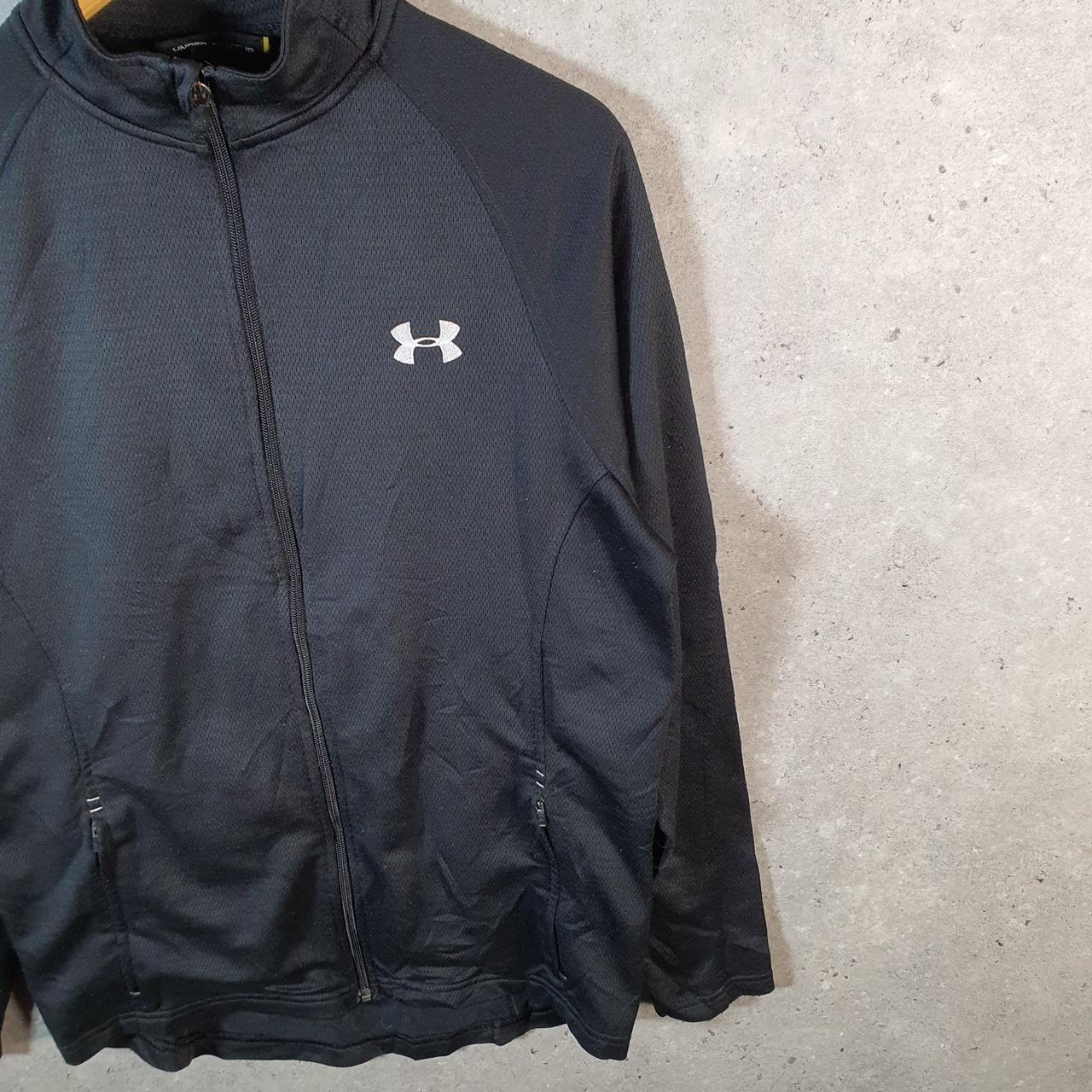 Vintage Under Armour Windbreaker Track Jacket Mens Small Black USA Full Zip