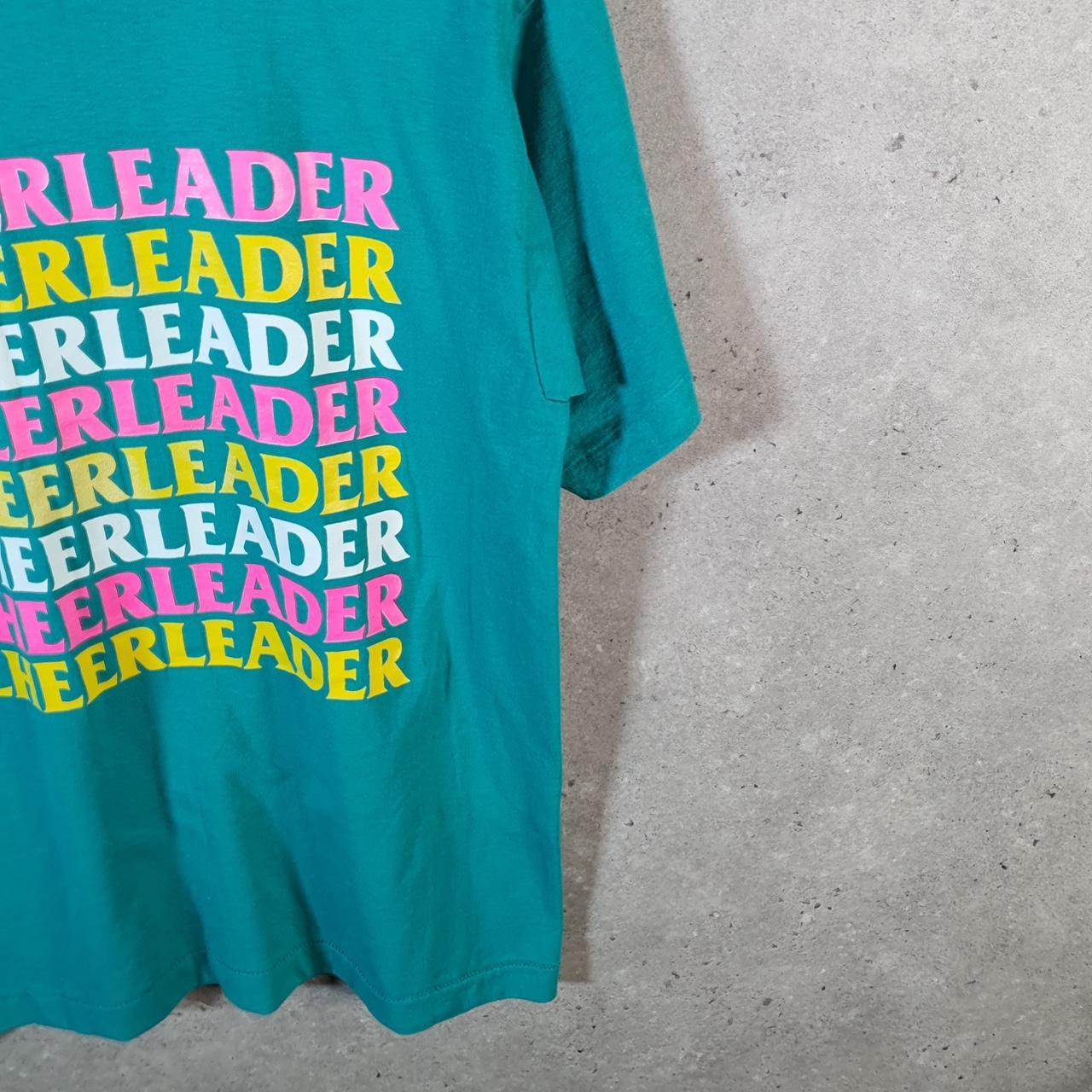 Vintage Fruit of the Loom Cheerleader 1996 USA Single Stitch T Shirt Men’s Medium Blue