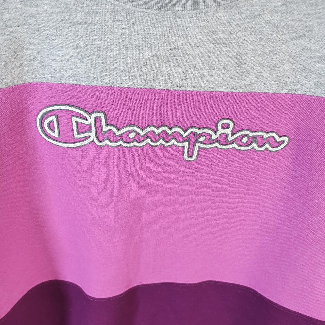 Vintage Champion Sweatshirt Womens XL Grey USA Pullover Embroidered Spellout