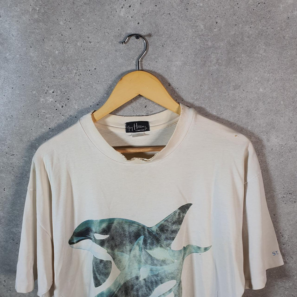 Vintage Guy Harvey Fish Graphic 90s USA Single Stitch T Shirt Men’s XL White