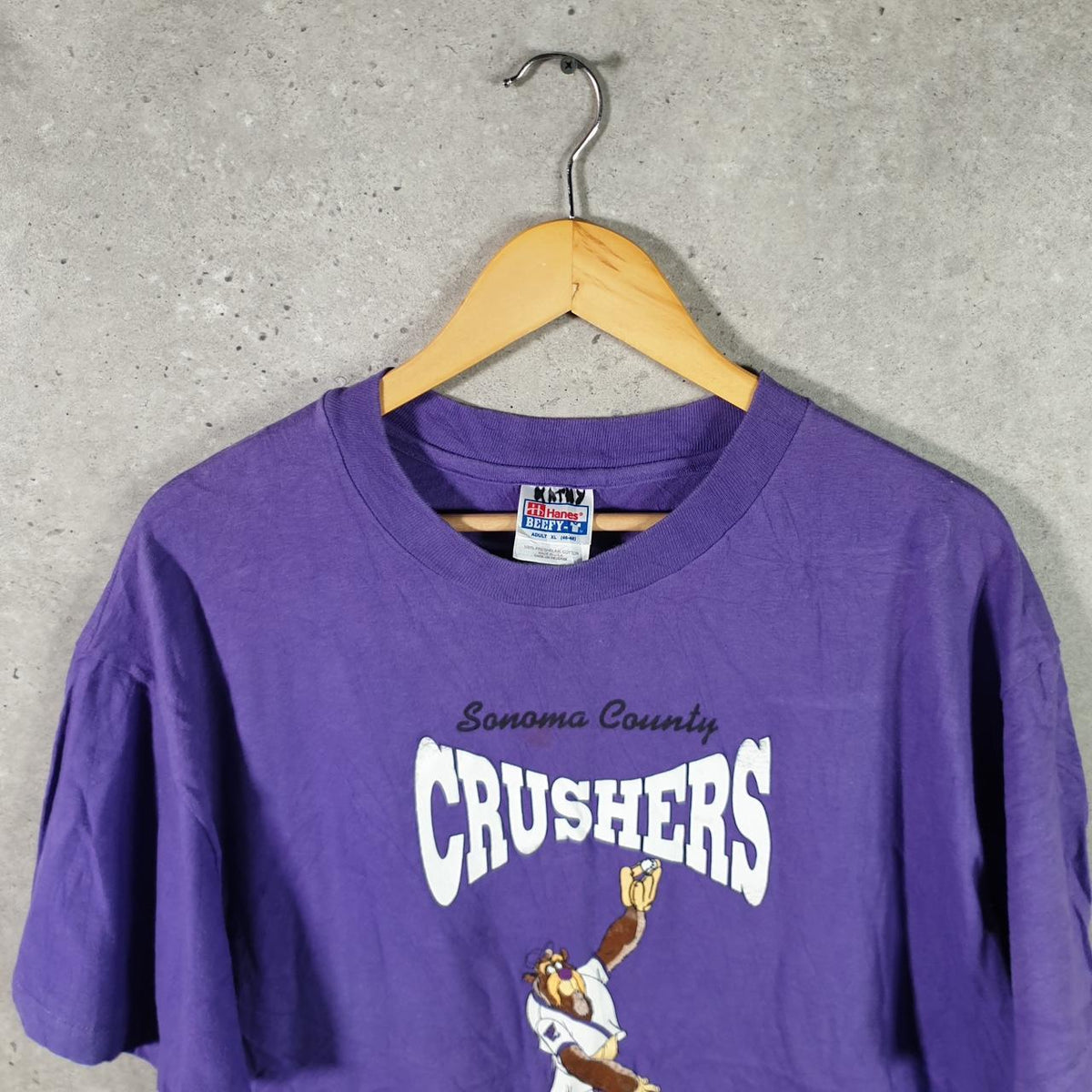Vintage Hanes Beefy Sonoma County Crushers USA Single Stitch T Shirt Men’s XL Purple Big Fish Vintage