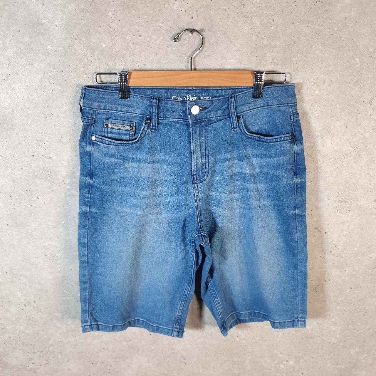 Vintage Calvin Klein Baggy Shorts Jorts Cargo Womens W30 Blue Relaxed Denim