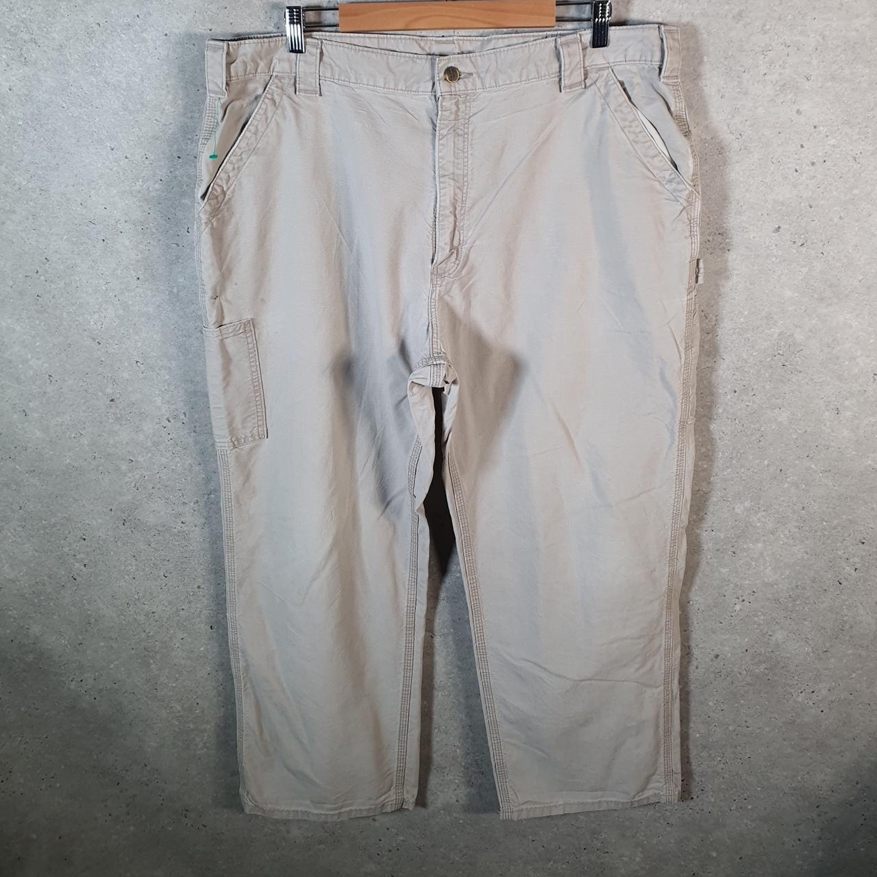 Vintage Carhartt Carpenter Trousers Mens W42 L30 Brown Dungaree Fit Workwear