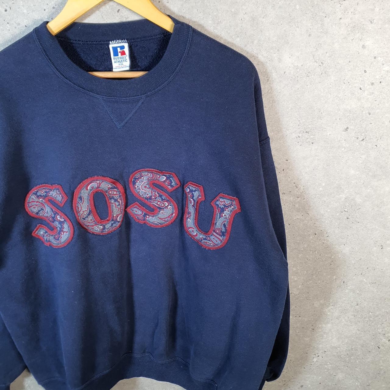 Vintage Russell Athletic Made In USA Sweatshirt Men’s 2XL Navy Blue USA SOSU