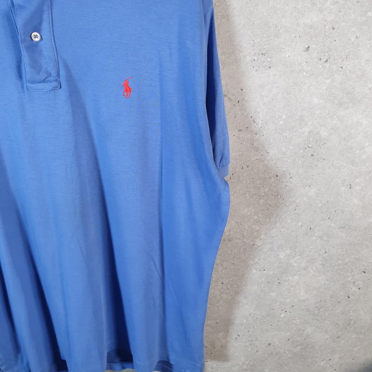 Vintage Ralph Lauren Polo Shirt Men’s Large Blue Custom Fit Embroidered Pony