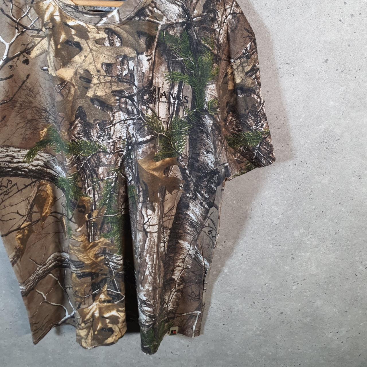 Vintage Russell Outdoors RealTree Camoflauge T Shirt Men’s XL Green Camo Short Sleeve