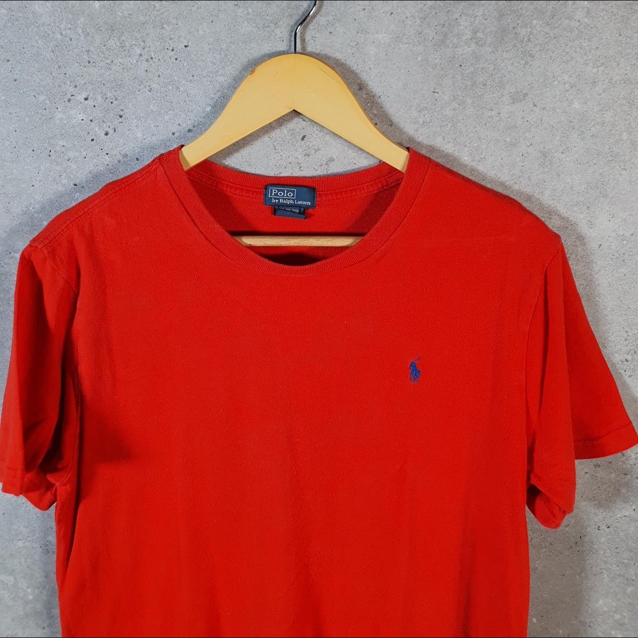 Vintage Ralph Lauren Polo T Shirt Womens XL Orange Embroidered Pony Custom Fit C9085