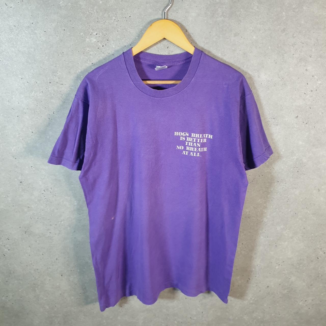 Vintage Fruit of the Loom Hogs Breath Rey West 90s USA Single Stitch T Shirt Men’s Large Purple