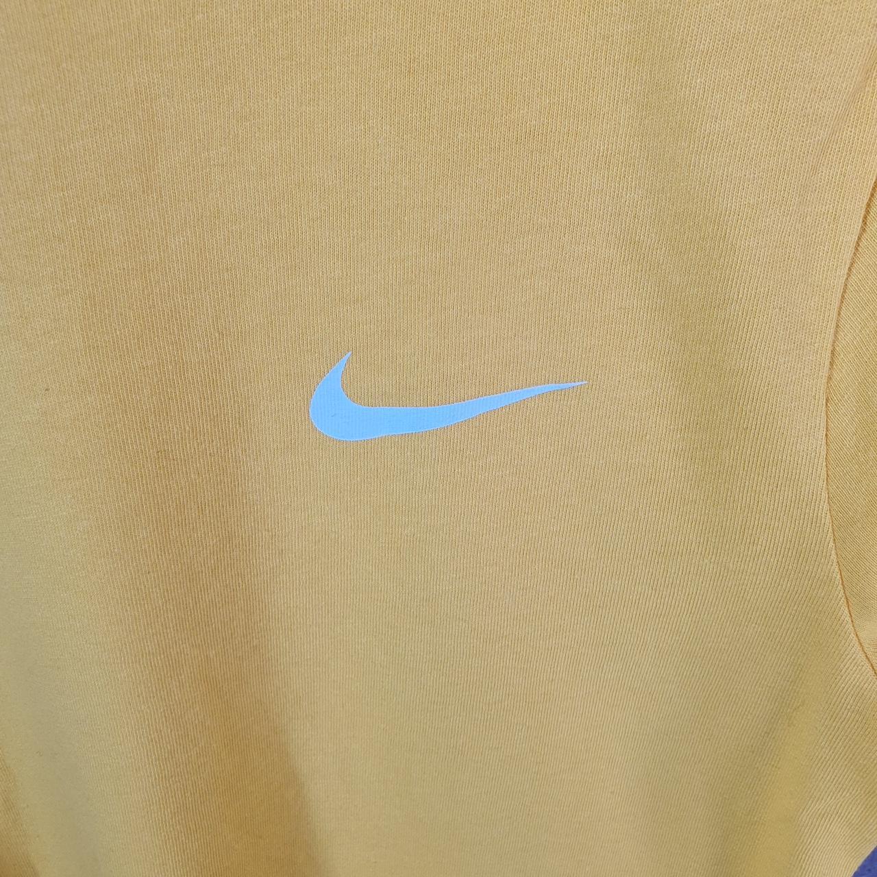 Vintage Nike Dri Fit T Shirt Men’s Small Yellow Logo Printed Swoosh Athletic