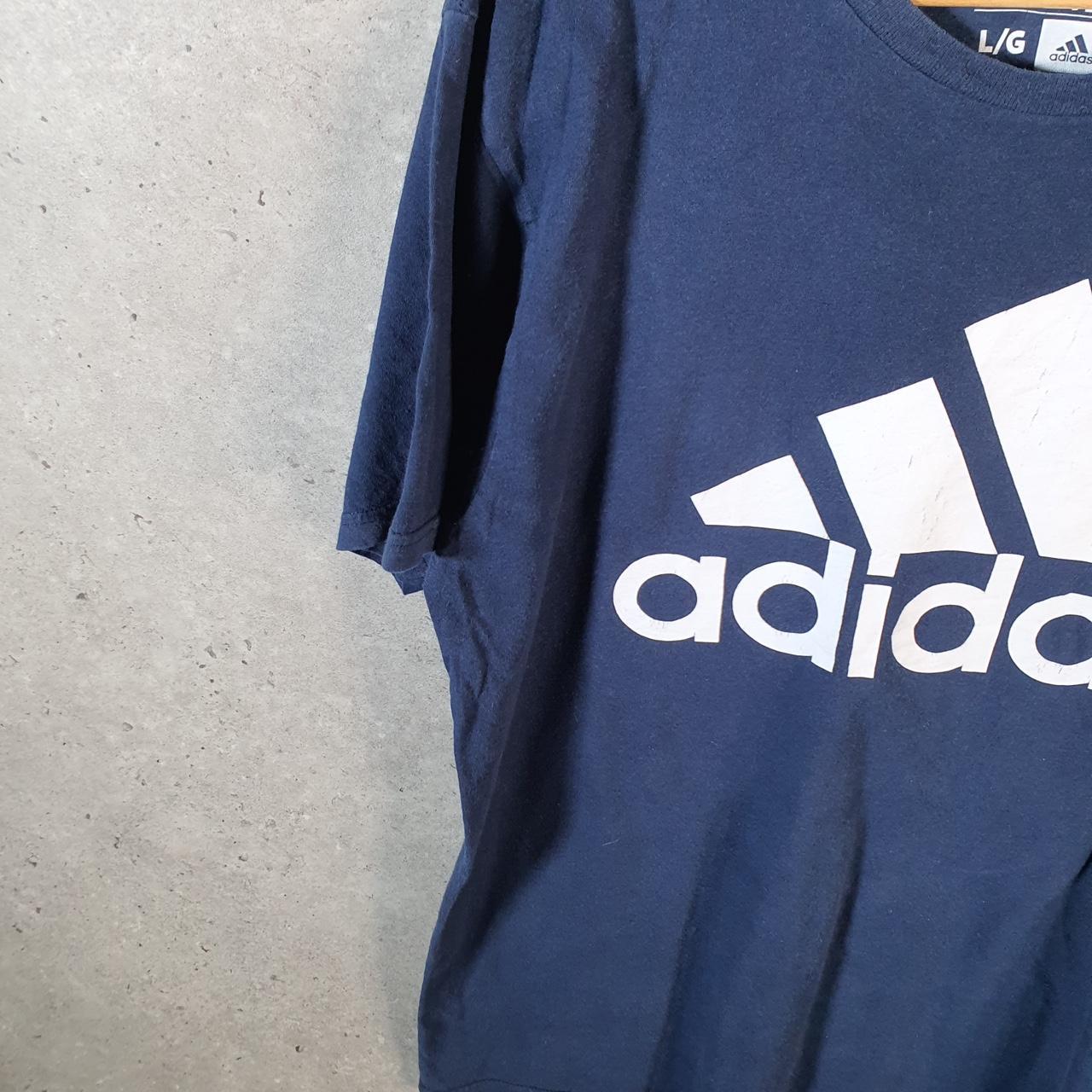 Vintage Adidas Go To Tee T Shirt Men’s Large Navy Blue Three Stripes Logo Athletic