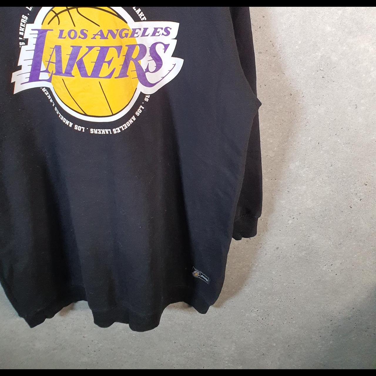 Vintage NBA Los Angeles Lakers Hoodie Womens Medium Black Pullover Pro Sport USA